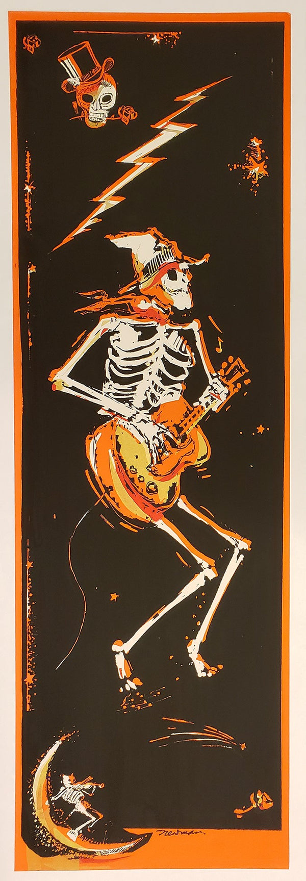 Half Sheet Skeleton with Guitar